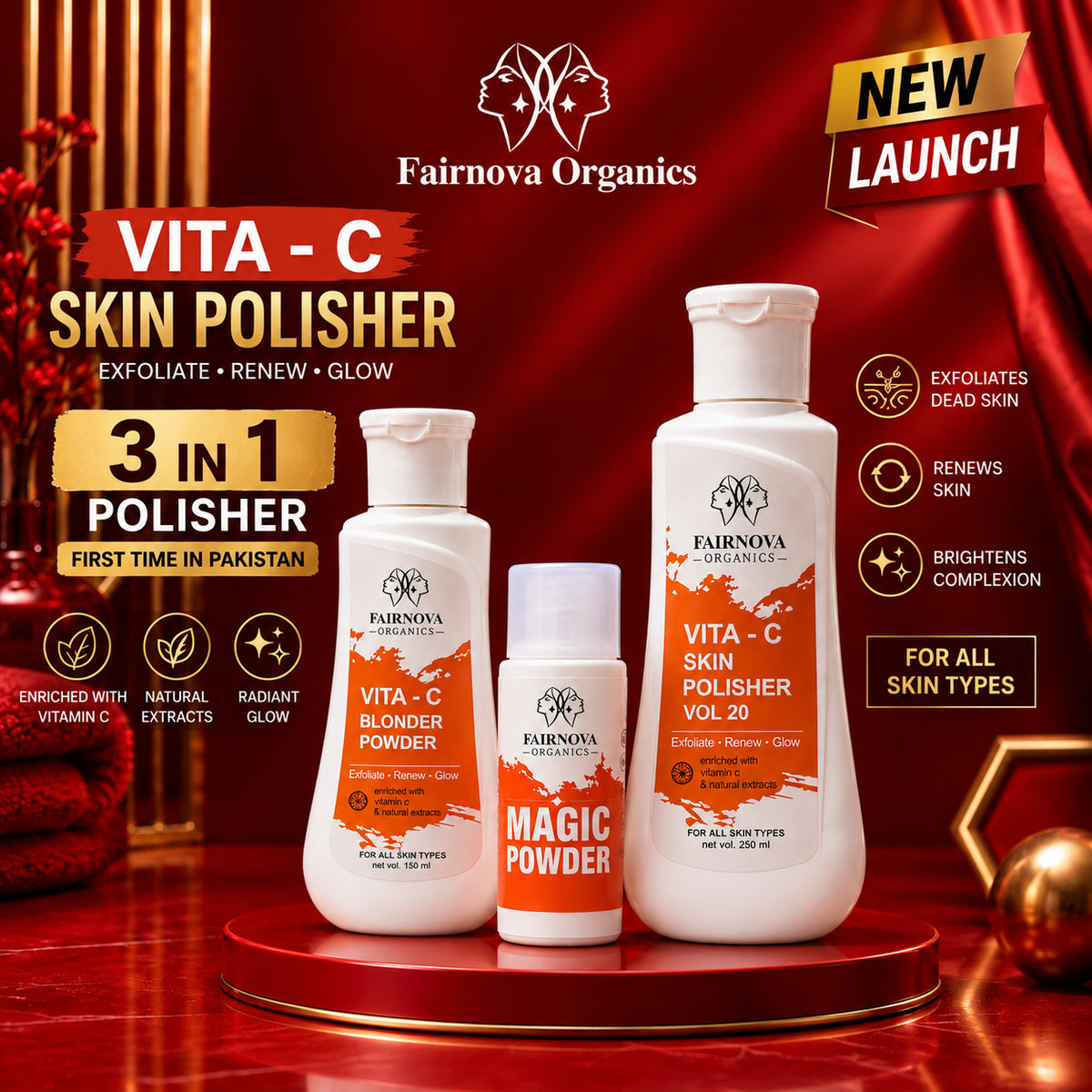 VITA -C Skin Polish 3 in 1 With Magic Powder- Jumboo Pack